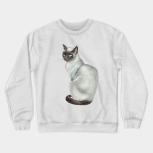 Siamese Cat Sitting Chilling Crewneck Sweatshirt